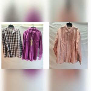 Lot of 3 Todd Snyder, Acorn & Tommy Bahama Men's Large Button Shirt Long Sleeve